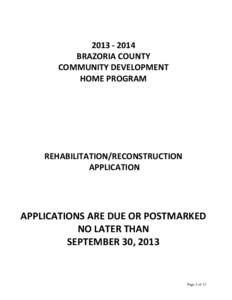 [removed]BRAZORIA COUNTY COMMUNITY DEVELOPMENT HOME PROGRAM  REHABILITATION/RECONSTRUCTION