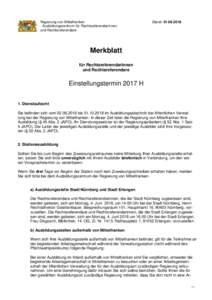 Regierung von Mittelfranken - Ausbildungszentrum für Rechtsreferendarinnen und Rechtsreferendare - Stand: 