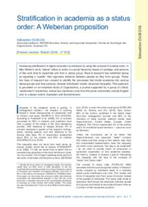 Sébastien DUBOIS  Associate professor, NEOMA Business School, and associate researcher, Centre de Sociologie des Organisations, Sciences-Po  [French version: Marchn°123]