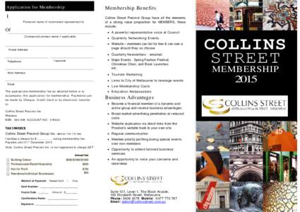 Application for Membership  Membership Benefits I Personal name of nominated representative