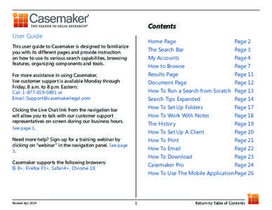 Contents User Guide Home Page					Page 2 The Search Bar					Page 3 My Accounts					Page 4