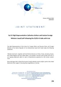 Vienna, 19 March[removed]JOINT STATEMENT  by EU High Representative Catherine Ashton and Iranian Foreign