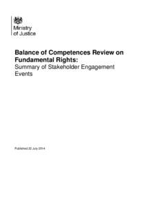 Balance of Competences Review on Fundamental Rights: summary of stakeholder engagement events
