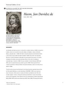 National Gallery of Art NATIONAL GALLERY OF ART ONLINE EDITIONS Dutch Paintings of the Seventeenth Century Heem, Jan Davidsz de Dutch, [removed]