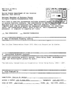 NPS Form[removed]b (March[removed]United States Department of the Interior National Park Service National Register of Historic Places Multiple Property Documentation Form