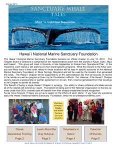 October[removed]Sanctuary Whale Tales Maui ’ s Volunteer Newsletter