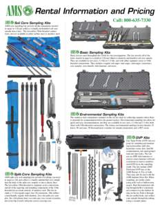 Rental Information and Pricing Call: Soil Core Sampling Kits