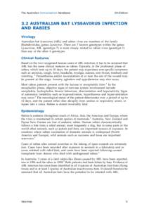 Mononegavirales / Zoonoses / Vaccination / Rabies / Viral encephalitis / Australian bat lyssavirus / Vaccine / Immunization during pregnancy / Viral disease / Medicine / Health / Biology