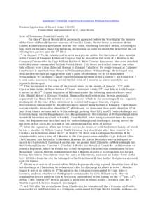 Southern Campaign American Revolution Pension Statements Pension Application of Daniel Orear: S31892 Transcribed and annotated by C. Leon Harris State of Tennessee, Franklin County SS. On this 4 th day of March 1834, per