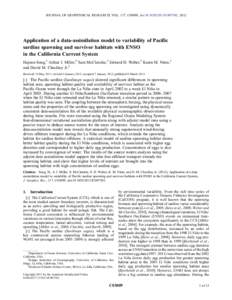 Application of a data-assimilation model to variability of Pacific sardine spawning and survivor habitats with ENSO in the California Current System