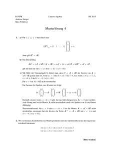 D-INFK Andreas Steiger Marc Pollefeys Lineare Algebra