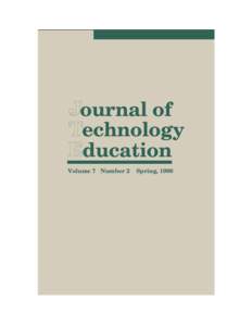 Journal of Technology Education Volume 7 Number 2  Spring, 1996