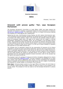 EUROPEAN COMMISSION  MEMO Brussels, 7 April[removed]Innocent until