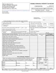 TANGIBLE PERSONAL PROPERTY TAX RETURN  GARY R. NIKOLITS, CFA COUNTY PROPERTY APPRAISER 5th Floor Governmental Center 301 NORTH OLIVE AVENUE