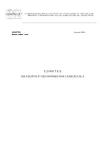 COMPTES Rome, mars 2014 UNIDROIT[removed]COMPTES