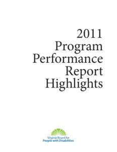 2011 Program Performance Report Highlights