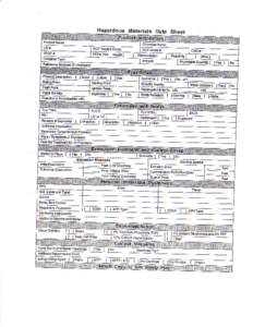 Hazardous Materials Data Sheet  NFPA 704: