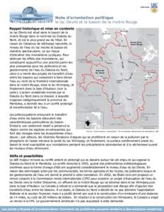 8  juin 2012 Note d’orientation politique L’EAU SANS FRONTIÈRES? le lac Devils et le bassin de la rivière Rouge