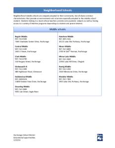 Anchorage School District / Geography of the United States / Anchorage /  Alaska / Wendler / Chugiak / Eagle River / Girdwood / Bartlett High School / Anchorage metropolitan area / Geography of Alaska / Alaska