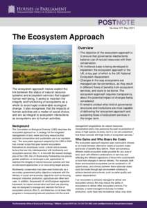   POSTNOTE Number 377 May[removed]The Ecosystem Approach