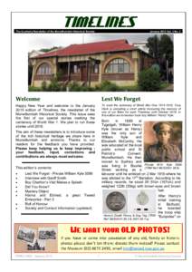 TIMELINES  The Quarterly Newsletter of the Murwillumbah Historical Society January 2015 Vol. 3 No. 3