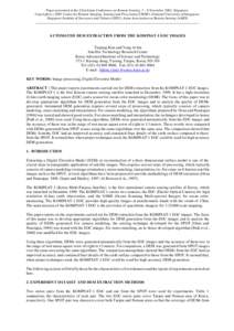 Paper presented at the 22nd Asian Conference on Remote Sensing, 5 - 9 November 2001, Singapore. Copyright (c[removed]Centre for Remote Imaging, Sensing and Processing (CRISP), National University of Singapore; Singapore In