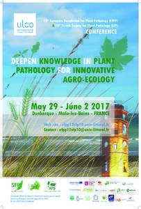 12th European Foundation for Plant Pathology (EFPP) & 10th French Society for Plant Pathology (SFP) CONFERENCE  DEEPEN KNOWLEDGE IN PLANT