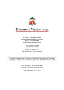 URNSt Marys diocese ofsted Bishop Stortford Dec 2012