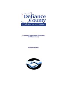 Community Improvement Corporation Of Defiance County Investor Directory  TABLE OF CONTENTS