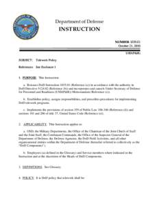 DoD Instruction[removed], October 21, 2010