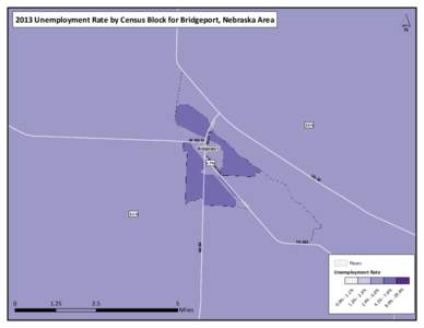 ´  2013 Unemployment Rate by Census Block for Bridgeport, Nebraska Area Main S