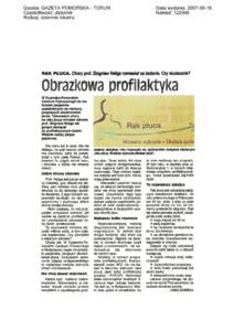Gazeta: GAZETA POMORSKA - TORUÑ Czêstotliwo¶æ: dziennik Rodzaj: dziennik lokalny Data wydania: Nak³ad: 122566