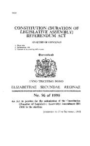 1614  CONSTITUTION (DURATION OF LEGISLATIVE ASSEMBLY) REFERENDUM.ACT ANALYSIS OF CONTENTS