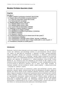 F. Radulescu - Note de curs, Sisteme CAD/CASE: Modelul Entitate-Asociere clasic  Modelul Entitate-Asociere clasic
