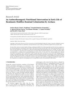 An Antimethanogenic Nutritional Intervention in Early Life of Ruminants Modifies Ruminal Colonization by Archaea