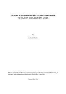 THE SUB-KALAHARI GEOLOGY AND TECTONIC EVOLUTION OF THE KALAHARI BASIN, SOUTHERN AFRICA.