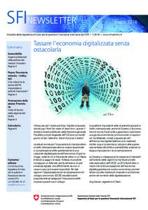 SFINEWSLETTER  marzo 2018 Attualità della Segreteria di Stato per le questioni finanziarie internazionali (SFIwww.sif.admin.ch