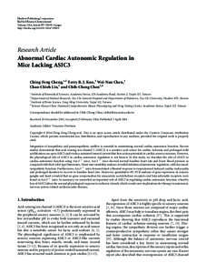 Abnormal Cardiac Autonomic Regulation in Mice Lacking ASIC3