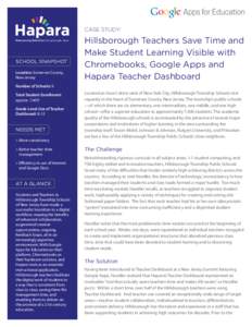 CASE STUDY: Empowering Educators Using Google Apps SCHOOL SNAPSHOT Location: Somerset County, New Jersey