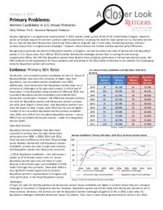Primary Problems: Women Candidates in U.S. House Primaries