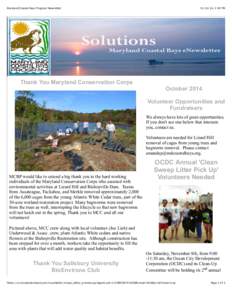 Maryland Coastal Bays Program Newsletter[removed], 1:16 PM Thank You Maryland Conservation Corps October 2014
