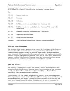 Microsoft Word - 15 CFR Part 922 NMSAS regulations