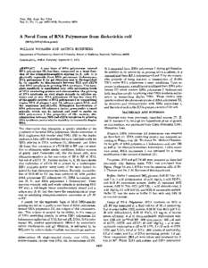 Proc. Nat. A d . Sci. USA Vol. 71, No. 11, pp[removed], November 1974 A Novel Form of RNA Polymerase from Escherichia coli (M13/+X174/rifampicin)