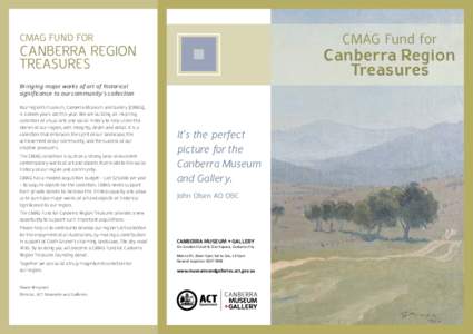 CMAG Fund for  CMAG fund for CANBERRA Region Treasures