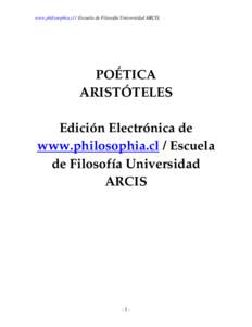 www.philosophia.cl / Escuela de Filosofía Universidad ARCIS.  POÉTICA ARISTÓTELES Edición Electrónica de www.philosophia.cl / Escuela