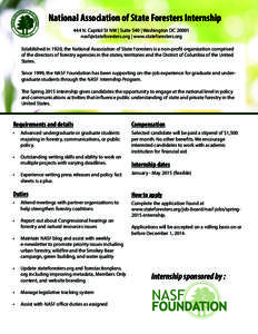 Learning / Internship / Forester / Forestry / Environment of the United States / National Association of State Foresters / National Association for Science Fiction