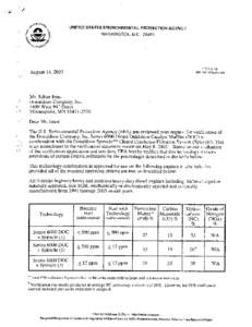 August 14, 2003, Letter from EPA to Donaldson Company, Inc.