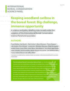 INTERNATIONAL BOREAL CONSERVATION SCIENCE PANEL July 2011