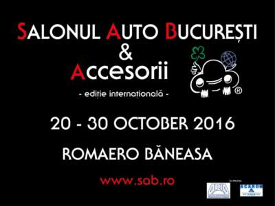 Concept Salonul Auto București & Accesorii, eveniment aflat la ediția a XIV-a internațională și platforma de business nr. 1 a domeniului auto din România va avea loc în perioada 20 – 30 octombrie 2016 pe o supr