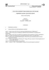 UNFCCC/CCNUCC Page 1  CDM – Executive Board Thirty-seventh meeting Proposed Agenda - Annotations